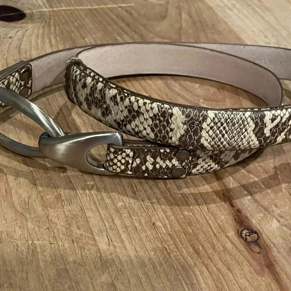 Animal print leather lined snakeskin belt M/L career suits - Picture 1 of 9